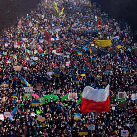 Tens of thousands of people gather in Tiergarten Park in Berlin, Germany